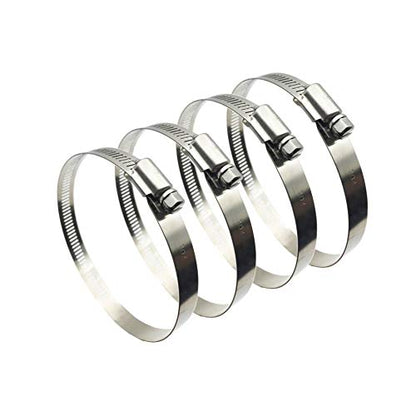 4Pcs 3" Adjustable 304 Stainless Steel Duct Clamps Hose Clamp Pipe Clamp Air Ducting Clamp worm drive hose clamps （65mm-89mm） - size: 3" -4Pcs