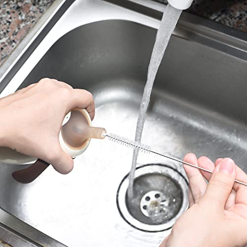 Straw Cleaner Brush (Only 2 pcs, 7.87inch X 5/16inch) | Extra Long Nylon Bristles and Stainless Steel Handle Cleaning Brushes for Washing Glass Silicone Metal Straws Tea Pot - color: Only 2 Pcs, 7.87inch X 5/16inch