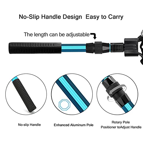 SANLIKE Collapsible Telescopic Fishing Net Rubber Coated Fresh/Salt Water | Rubber Coated Net, Aluminum Pole, Non-Slip Rubber Handle, One-click Storage, Belt Clip, Various Sizes - color: Black, size: Small