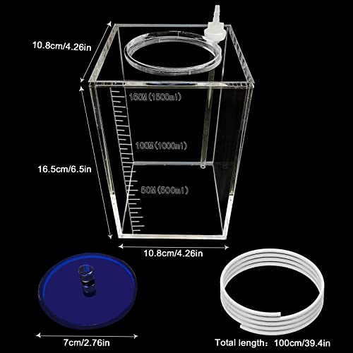 dosing Container,Aquarium Air Pump Accessories,dosing Pump Liquid containers Liquid srorage Bucket Made of acryli,Reservoir (1.5L/0.4gal Blue lid) - size: 1.5L 1grid blue lid
