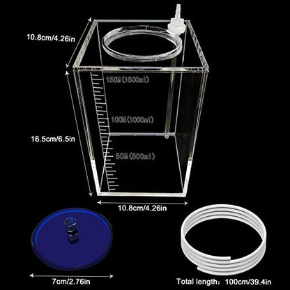 dosing Container,Aquarium Air Pump Accessories,dosing Pump Liquid containers Liquid srorage Bucket Made of acryli,Reservoir (1.5L/0.4gal Blue lid) - size: 1.5L 1grid blue lid