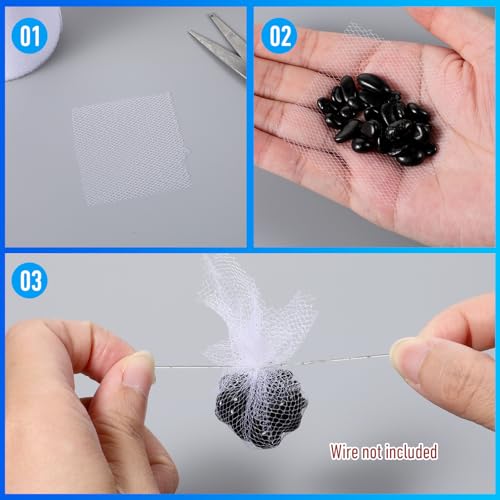 2 Rolls Catfish Bait Holder Bags Spawn Net 3'' Baits Bags Mesh for Fishing 144FT Fish Bait Neting for Catfish Fine Mesh Fishing Net for Roe Fish Equipment Tackle Kit