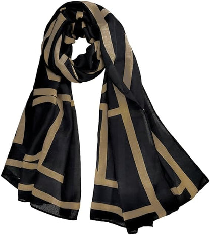 FINIZO Women's Fashion Scarves, Lightweight Cotton Blend Neck Scarves - color: 08