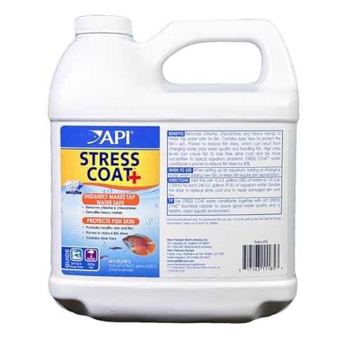 API STRESS COAT Aquarium Water Conditioner 64-Ounce Bottle - size: 64 fl oz, style: Aquarium Treatment without Pump