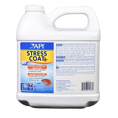 API STRESS COAT Aquarium Water Conditioner 64-Ounce Bottle - size: 64 fl oz, style: Aquarium Treatment without Pump
