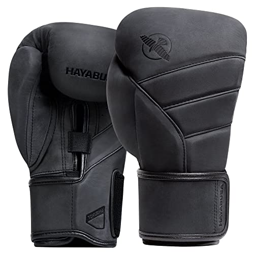 Hayabusa T3 LX Leather Boxing Gloves | Leather Boxing Gloves, Training Gloves Men and Women, Sparring Gloves, Heavy Bag Gloves, 16oz Boxing Gloves, Muay Thai Gloves - color: Obsidian, size: 14oz