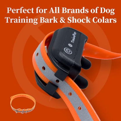 Waterproof TPU Replacement Strap for Dog Training Collar, 27.5 in - color: Orange Reflect