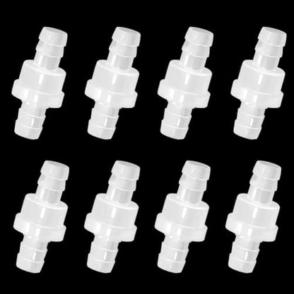 One Way Check Valve 5/16"(8MM) Hose Barb Non Return Ozone Resistance Plastic Valve for Water Fuel Oil Gas Air (Pack of 8) - size: 5/16 Inch, style: 8 Pcs