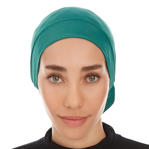 Hijab Caps Underscarf for Women – Black Hijab Cap Underscarf Turban Dreadlocks Tube – Muslim Accessories Headscarf - color: Dark Green