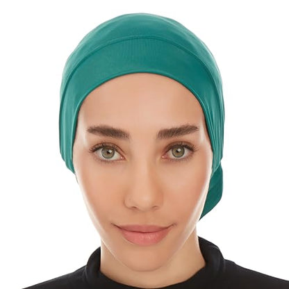 Hijab Caps Underscarf for Women – Black Hijab Cap Underscarf Turban Dreadlocks Tube – Muslim Accessories Headscarf - color: Dark Green