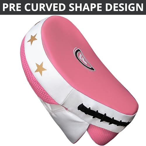 Boxing Pads Durable Curved Boxing Mitts — Lightweight Punching Mitts MMA, Muay Thai Training, Kickboxing Martial Arts & Sparring Pads - color: Pink