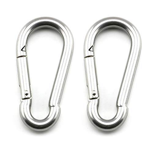 heyous 2 Set M8 Suspension Ceiling Wall Mount U Hook Anchor Hanger Stainless Steel Heavy Duty Multi Purpose Hammock Swing Ceiling Hook Rhombic Base Plate with Snap Hook - color: Rhombic, size: M8