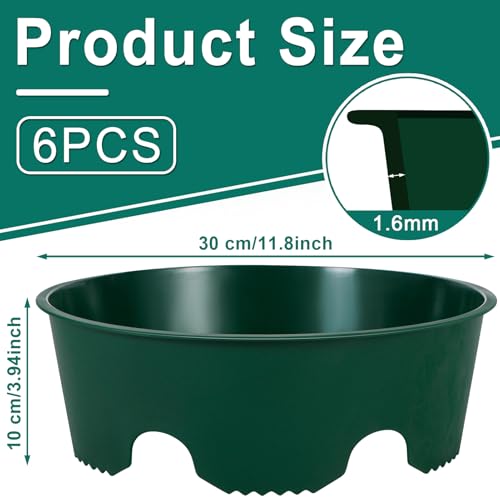 6PCS 12 Inches Plant Rings for Outdoor Plants, Plant Rings, Planting Ring | Planting Grow Rings to Separate Rock and Pest for Deep Watering Veggies Herbs and Flowers