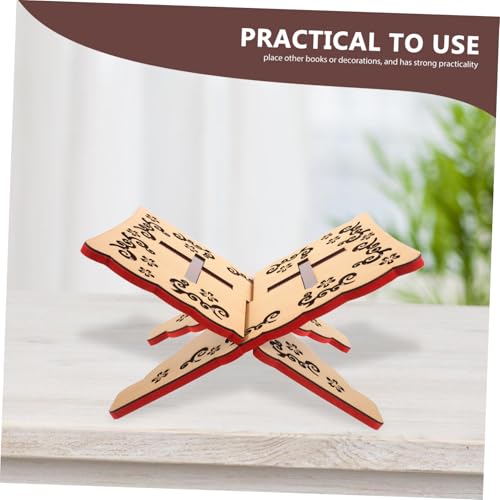PRETYZOOM Elegant Quran Book Stand Sturdy Carved Reading Holder for Study Room Versatile Display for Quran Recitation and Decorative Items