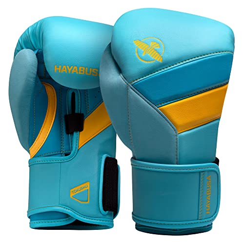 Hayabusa T3 Boxing Gloves - Sparring | Sparring Gloves, Muay Thai Gloves, Kickboxing Gloves, Heavy Bag Gloves, Boxing Gloves for Men and Women, Boxing Gloves - color: Blue/Yellow, size: 18oz