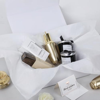 UoeRing 6 Pcs White Gift Box 11.5x8x4 Inch with Magnetic Lid | Collapsible Luxury Present Box,for Birthday,Christmas Holiday Gift Includes Card,Ribbon,Tissue Paper & Shredded Filler - color: 11.5x8x4 Inch-White-Pack of 6