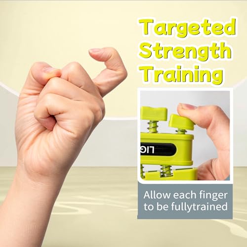 DICYWUDI Grip Strength Trainer, Finger Strength Trainer for Grip Strength Training for Fingers, Wrists, and Hands for Home, Office, Gym, Climbing, Athletes, Musicians, and Therapy - color: Yellow/Black/Red