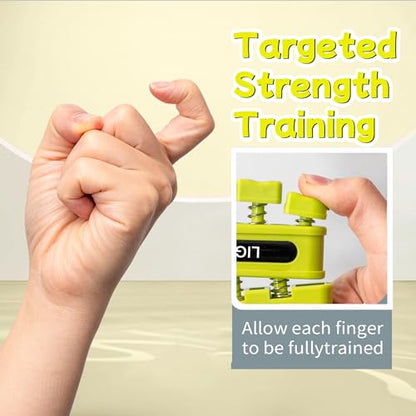 DICYWUDI Grip Strength Trainer, Finger Strength Trainer for Grip Strength Training for Fingers, Wrists, and Hands for Home, Office, Gym, Climbing, Athletes, Musicians, and Therapy - color: Yellow/Black/Red