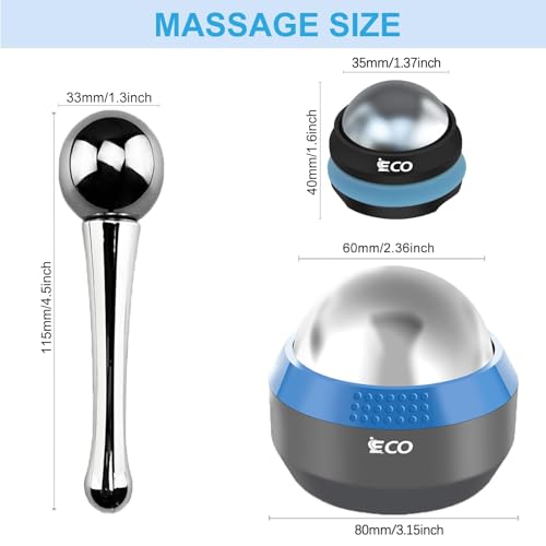 iECO Cold Massage Roller Ball - Ice Roller Ball for Muscles Deep Tissue, Cold & Heat Therapy, Plantar Fasciitis Roller - color: Ice Boat+ice Hockey+ice Ball