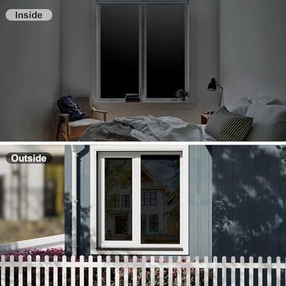 NINETREX Blackout Window Privacy Film,Darkening Window Tint Black Opaque Covering 100% Light Blocking Static Cling Sticker for High Privacy,（17.5 x 78.7inch,Black） - color: ['Blackout'], size: 17.5" x 78.7" (44.5 x 200 cm)