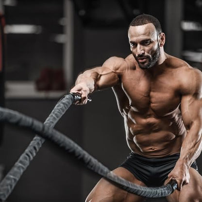 Black Battle Ropes - 1.5in x 30ft Heavy Workout Rope for Home Gym - style: Black