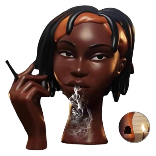 Head Incense Holder Black Women, Head Incense Burner Black Women, Solange-Headscents Incense Holder Black Women, Headscents Incense Holder for Bedroom, Livingroom, Home Decor(C) - color: C