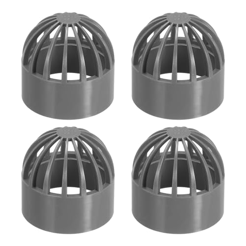 PATIKIL 2 Inch (50mm) Fish Cover Permeable Cap, 4 Pcs PVC Breathable Cap Aquarium Guard Fish Tank Intake Cover, Gray - color: Gray, size: 2Inch(50mm)