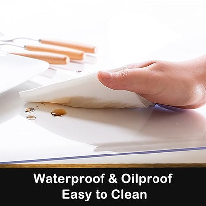 17x47 Multifunctional Desk Pad Clear PVC Plastic Blotter Mat Cover for Office Home Computer Laptop Keyboard Pads Wipeable Waterproof with Mouse Pad Crystal Plastic Office Writing Desk Top Protector - size: 17X47 inch
