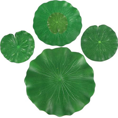 Simulated Lotus Leaves Floating Pond Decoration 5pcs Set 10-38cm Artificial Fish Tank Lotus-Leaf Water Lily Pads for Aquarium Garden Water Surface Display