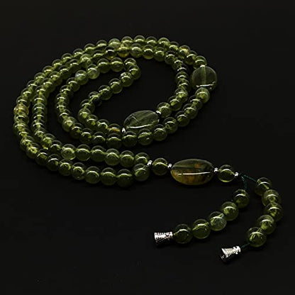 -8MM -99 BEADS NECKLACE DHIKR TASBIH COLLECTION- Imitation Acrylic MUSLIM Beads-Tesbih-Tasbih-Tasbeeh-Misbaha-Masbaha-Subha-Sebha (Green Olive-2) - color: Green Olive-2