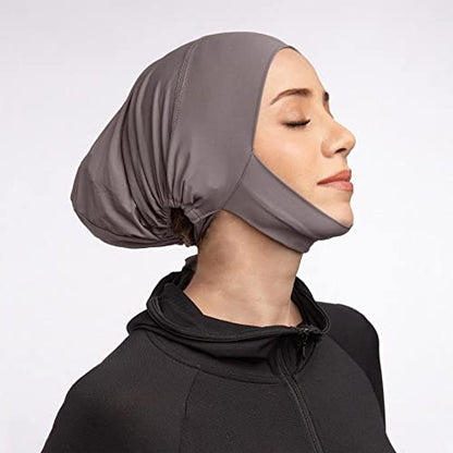 4 Pieces Muslim Hijab Inner Cap Cover Chin with Tie Back Stretchy Islamic Underscarf Underwrap Bonnet Turban Hat - color: White Navy Black Yellow
