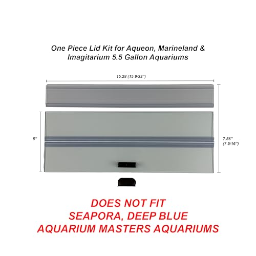 H2Pro Glass Canopy Aquarium Lid for Fresh & Saltwater Fish Tanks (16GT for Aqueon & Marineland 5.5gal Aquariums) - color: 16GT for Aqueon & Marineland 5.5gal Aquariums