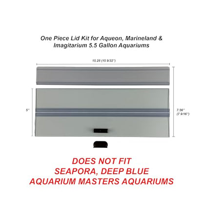 H2Pro Glass Canopy Aquarium Lid for Fresh & Saltwater Fish Tanks (16GT for Aqueon & Marineland 5.5gal Aquariums) - color: 16GT for Aqueon & Marineland 5.5gal Aquariums