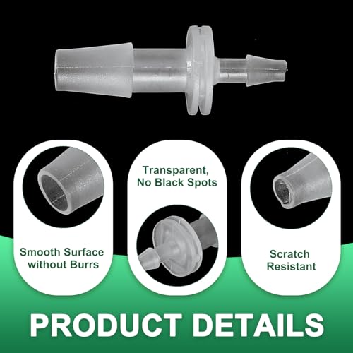 PATIKIL Hose Barb Reducer, 3 Pcs 1/4" to 1/8" Hose ID Connectors Joint Plastic Pipe Fitting Splicer Mender Union Adapter for Air Water Fuel Gas Aquarium, White - size: 1/4" to 1/8"