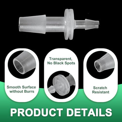 PATIKIL Hose Barb Reducer, 3 Pcs 1/4" to 1/8" Hose ID Connectors Joint Plastic Pipe Fitting Splicer Mender Union Adapter for Air Water Fuel Gas Aquarium, White - size: 1/4" to 1/8"
