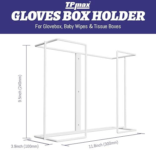 XL Gloves Box Facial Tissue Box Holder,Wire Rack Dispenser for Gloves,Tissues Paper Towels Organizer - Mounting Accessories Included - Holds up to 2 Boxes - Perfect for Lab, Food Service and Home - size: Double