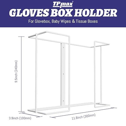 XL Gloves Box Facial Tissue Box Holder,Wire Rack Dispenser for Gloves,Tissues Paper Towels Organizer - Mounting Accessories Included - Holds up to 2 Boxes - Perfect for Lab, Food Service and Home - size: Double