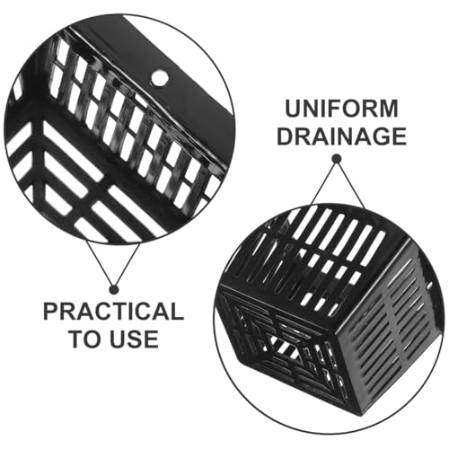 Yardwe 10Pcs Square Planting Baskets 2.24X2.24X1.45In Plastic Aquatic Plant Basket Mesh Pots for Aquarium Hydroponics and Aquaponics Gardening - size: 10PCS