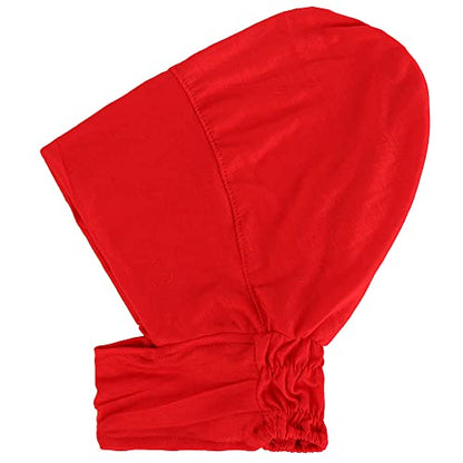 4pcs Muslim Inner Cap Stretch Turban Bonnet Underscarf Full Cover Hijab Neck Cover Head Wear - color: Wine Red Pink Yellow