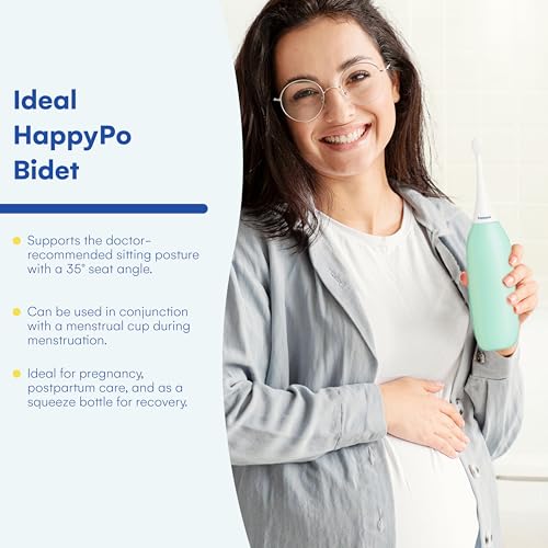 HappyPo 오리지널 휴대용 비데 - 엄마, 여성 및 이동 중인 모든 사람을 위한 300ml 페리 보틀 - 산후 관리, 여행, 개인 위생을 위한 간편한 비데 2.0 - 배변 청소 및 여성 관리(민트) - color: 민트, size: 1개(1팩)