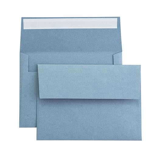 PONATIA 5x7 Envelopes, Dusty Blue Self- Adhesive A7 Envelopes - 50 Pack - color: Dusty Blue