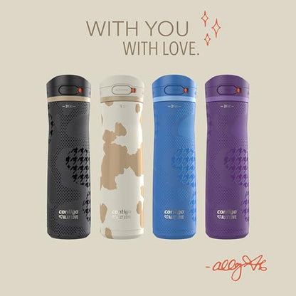 Contigo x Ally Love Jackson Chill 2.0, Stainless Steel, Spill Proof Water Bottle with AutoPop Lid, BPA Free, 24oz, Violet - color: Violet, size: 24oz (Pack of 1), style: Ally Love