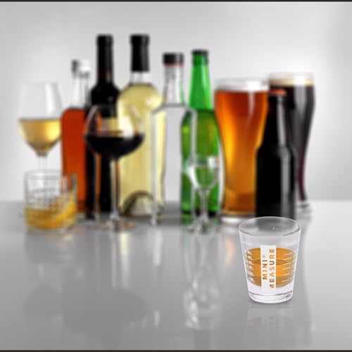 Kolder Mini Measure Heavy Glass, 20-Incremental Measurements Multi-Purpose Liquid and Dry Measuring Shot Glass, White - color: White, size: Single