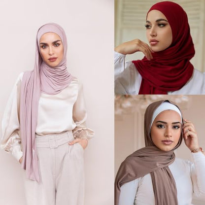 Soft Stretch Head Wrap Scarfs Long Turban Head Wrap Tie for Women - color: Light Grey