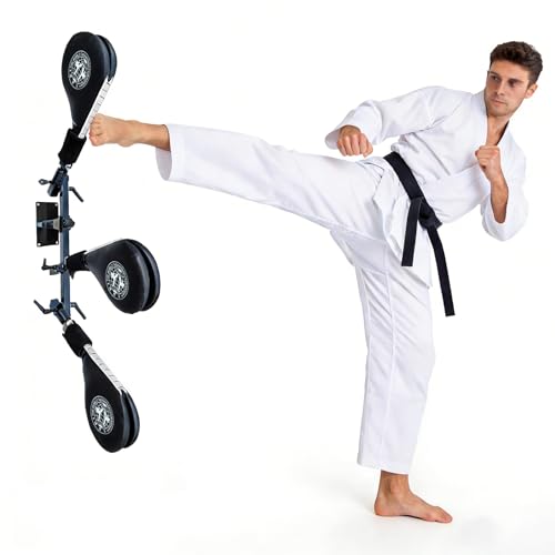 Taekwondo Kick Pad Target, Kicking Pads with Mounting Bracket for Martial Arts Training Tae Kwon Do Karate Kickboxing, Hands-Free - size: 3 Kicking Targets