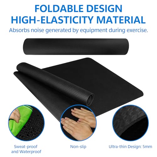 Treadmill Mat,Bike Mat,Stationary Bike Mat,Foldable Treadmill Mat for Hardwood Floors,Under Exercise Bike Trainer Pad for Indoor Gym Equipment Hardwood Floor Carpet Protector - size: 1pcs: 23.6 * 47.2 inch