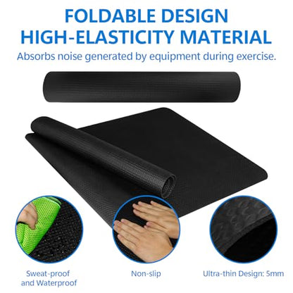 Treadmill Mat,Bike Mat Compatible with Peloton Bike,Elliptical, 6mm Thick, Under Exercise Bike Trainer Pad for Indoor Stationary Spin Bike Gym Equipment Hardwood Floor Carpet Protector - size: 1pcs: 31.9 * 74.8 inch