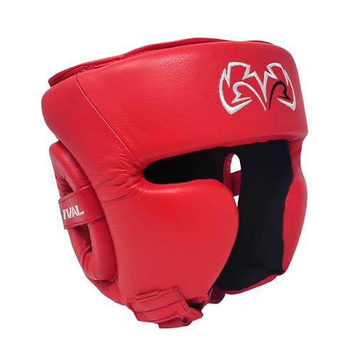 RIVAL Boxing RHG2 Hybrid Headgear - Ultra-Thin, Super-Sleek Design, Compact Training Style with Cheek Guards - color: Red, size: X-Large