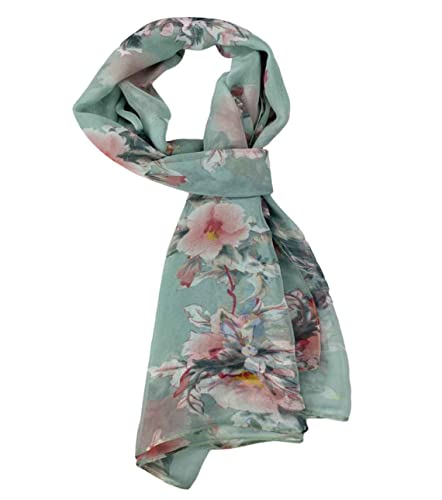 Xyueanlo Scarfs for Women Lightweight Scarves Fashion Print Floral Pattern Scarf Shawls - color: P-green