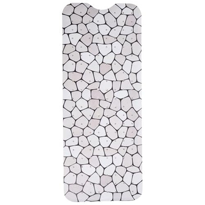 ENKOSI Non-Slip Bath & Shower Mat 40x16 Extra Long, Suction & Drain Holes | Pebble spa look; Durable PVC; 40x16 in, Pebble - color: Pebble